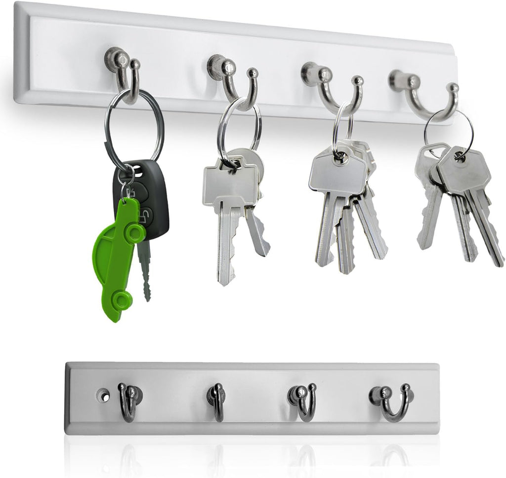 White Key Rack - 4 Hooks