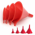 Plastic Funnel Set of 4 - red