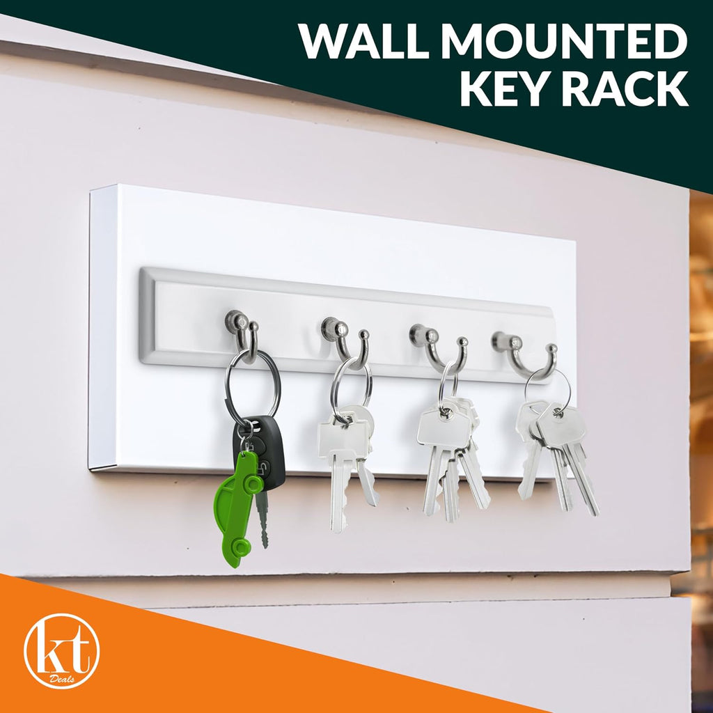 White Key Rack - 4 Hooks
