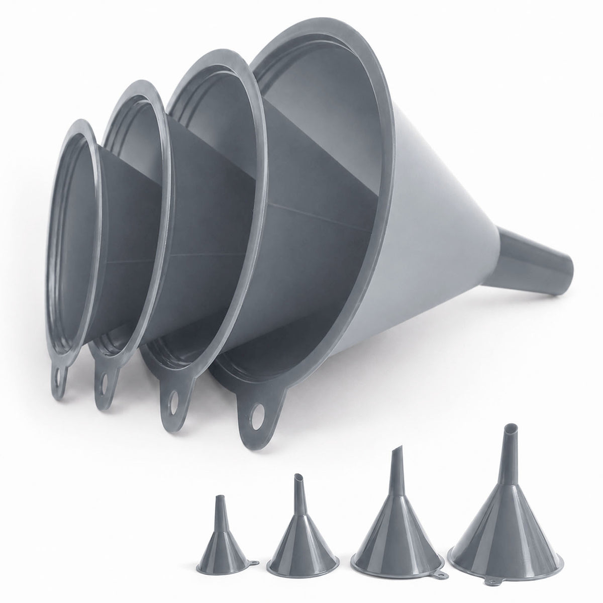 Plastic Funnel Set of 4 - gray