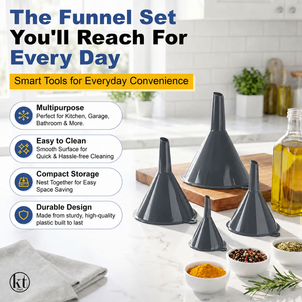 Plastic Funnel Set of 4 - gray