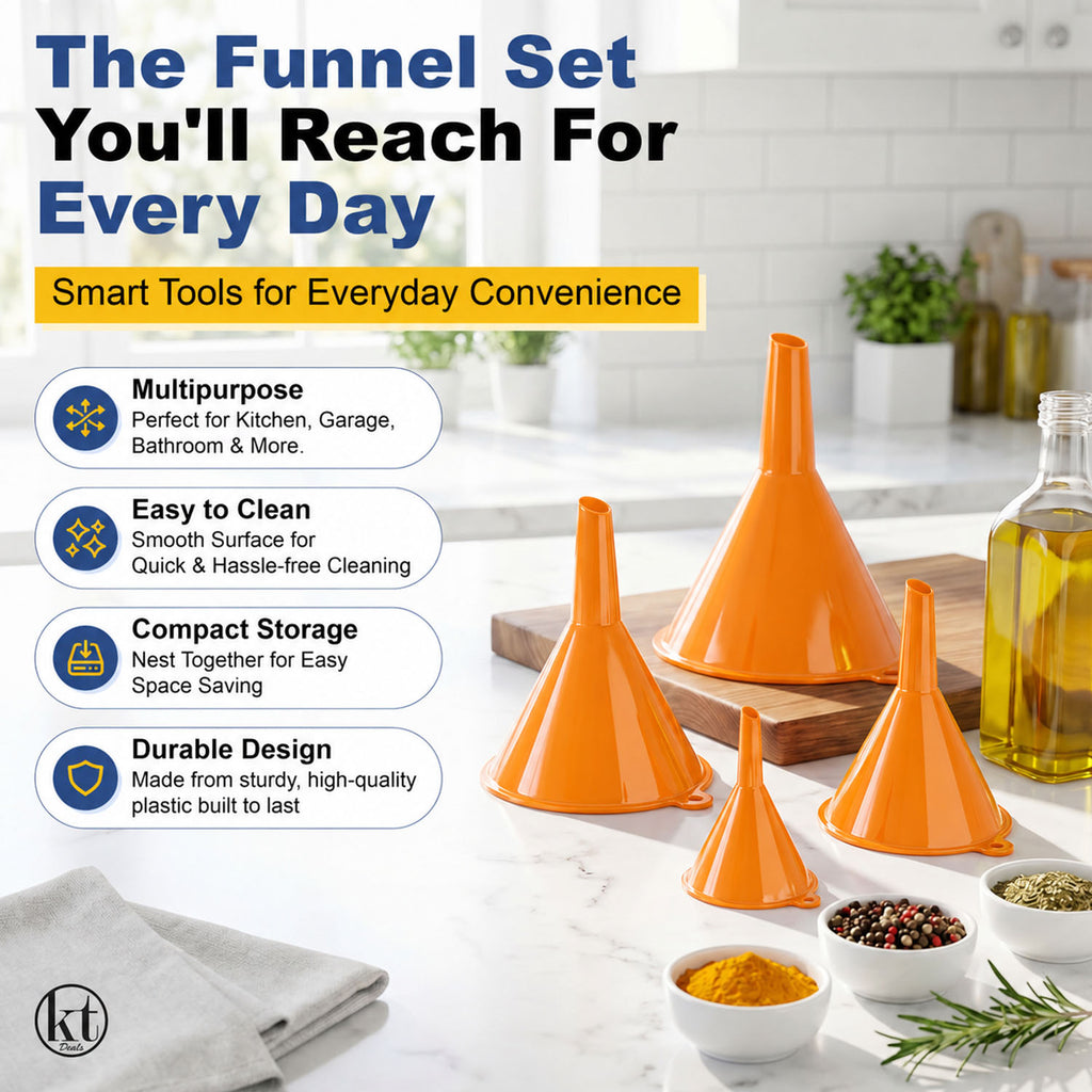 Plastic Funnel Set of 4 - orange