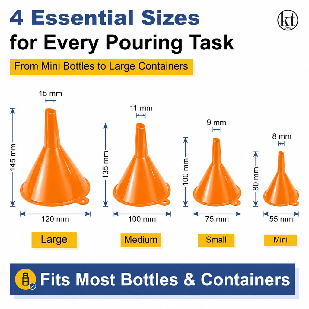 Plastic Funnel Set of 4 - orange
