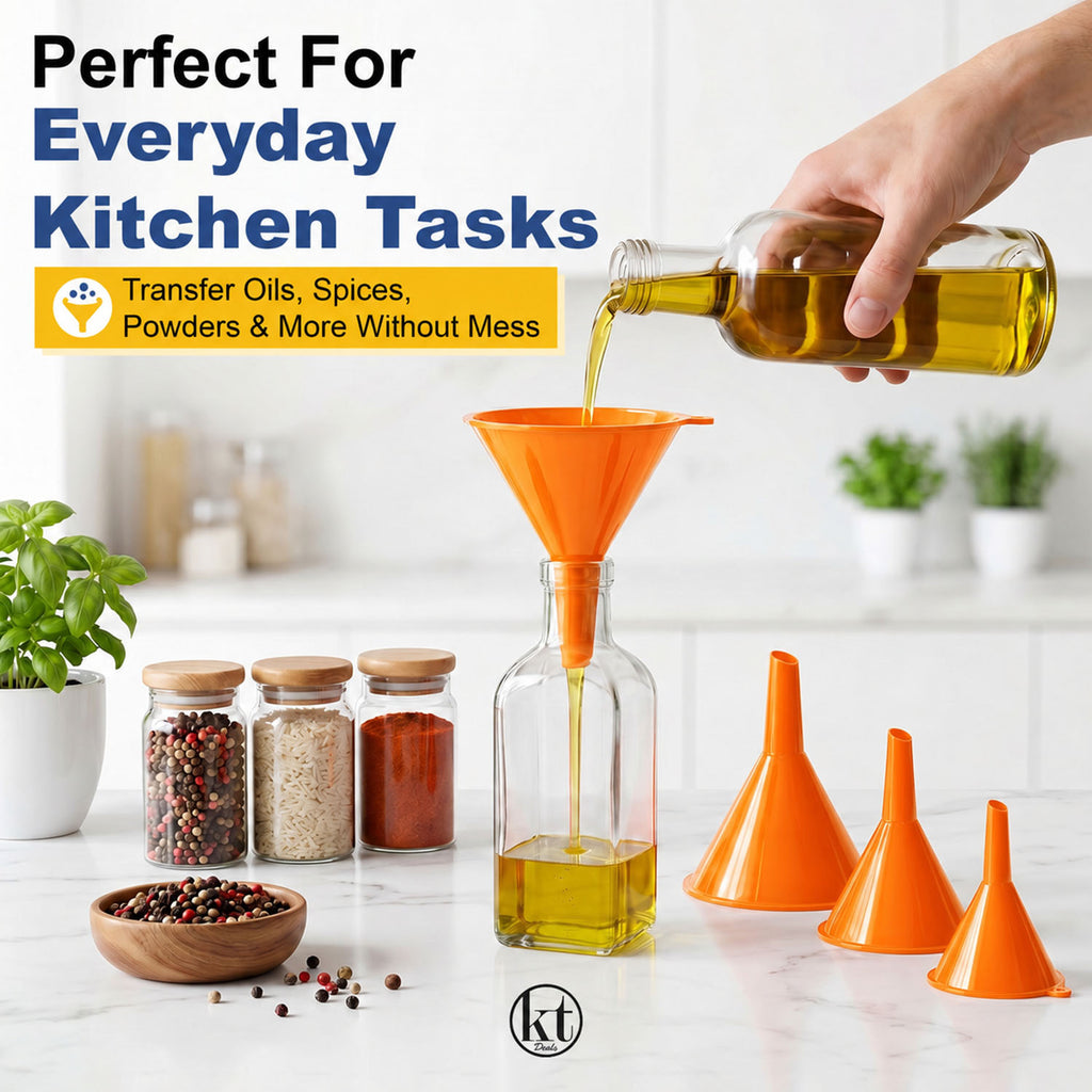 Plastic Funnel Set of 4 - orange