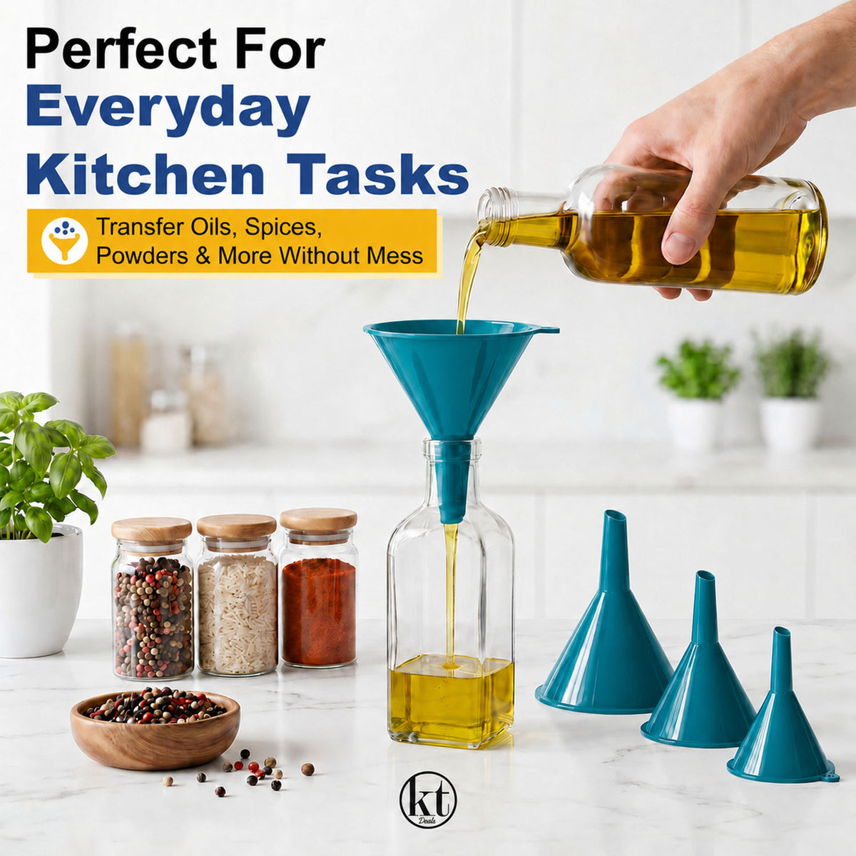 Plastic Funnel Set of 4 - teal