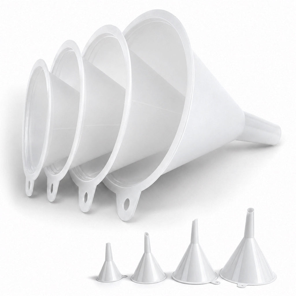 Plastic Funnel Set of 4 - white